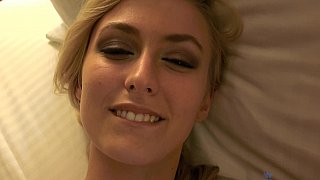 POV scene with a young skinny blonde