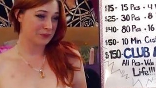 Redheaded babe take down a big dick