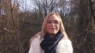 Banging broke blonde outdoors doggystyle