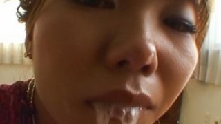 Cute Japanese teen gives a perfect blowjob